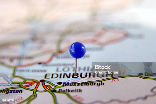 Edimburgo Foto de stock y más banco de imágenes de Mapa - Mapa, Reino Unido, Alfiler