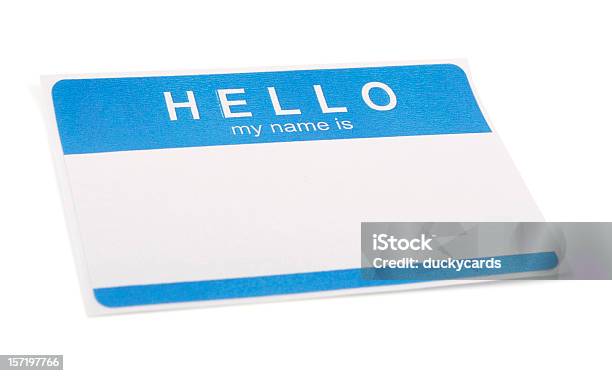 Name Tag Stock Photo - Download Image Now - School Reunion, Badge, Blue