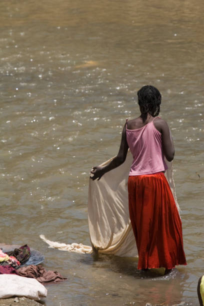 istock African life and laundry at the river 157197772
