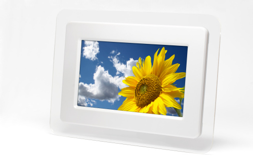 Digital Picture Frame. File contains 4 paths (clipping, screen, outer & inner frame) for easy color frame manipulating. 