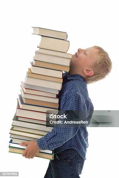 Sobrepeso Pila Foto de stock y más banco de imágenes de Niño - Niño, Libro, Llevar