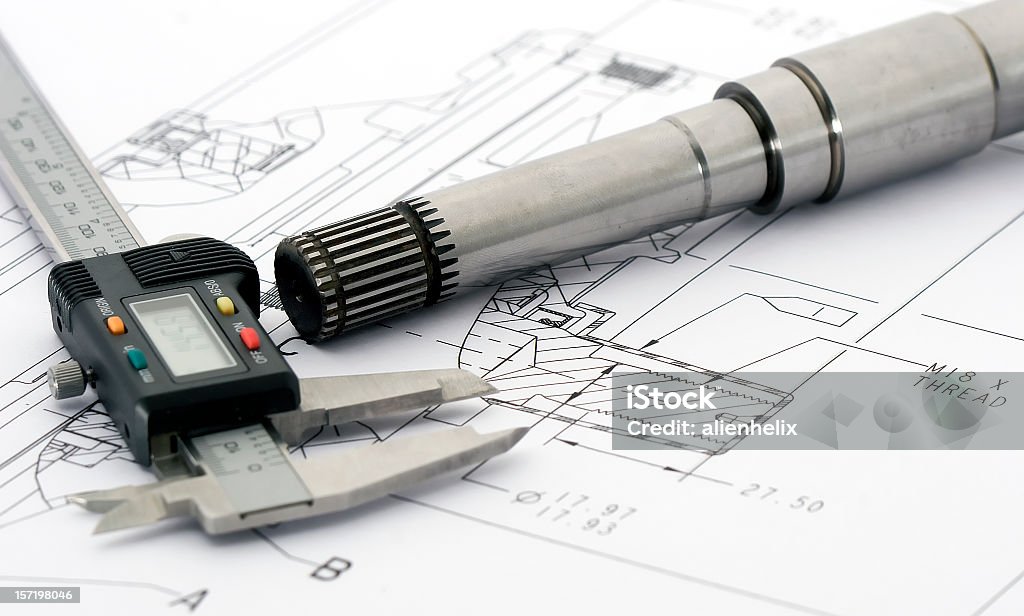 Dibujos de ingeniería - Foto de stock de Tecnología libre de derechos