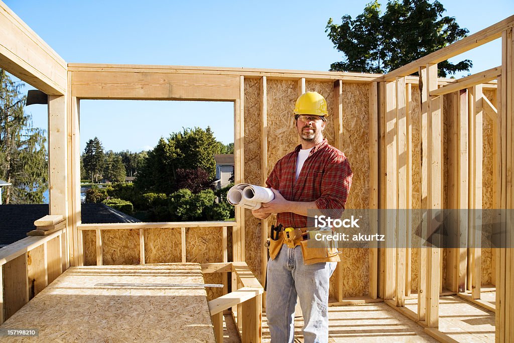 Controle de qualidade de engenheiro de construção de nova casa - Foto de stock de Adulto royalty-free