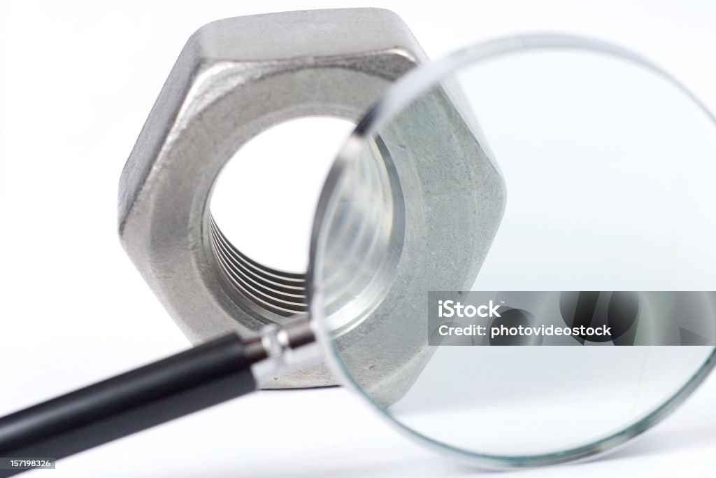 Industrial quality control  Magnifying Glass Stock Photo