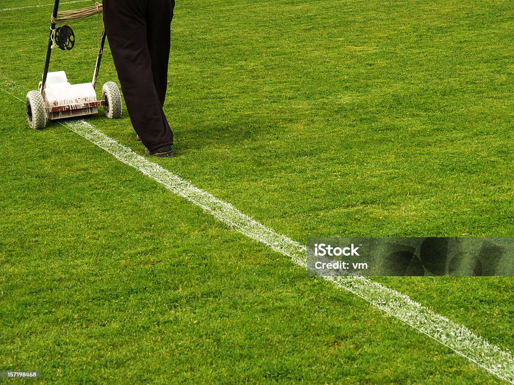 Reparieren Linie auf Football-Feld - Lizenzfrei Fußball Stock-Foto