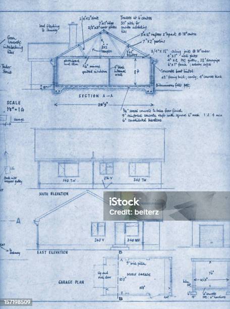 Architektonische Pläne Stockfoto und mehr Bilder von Technische Zeichnung - Technische Zeichnung, Wohngebäude-Innenansicht, Wohngebäude