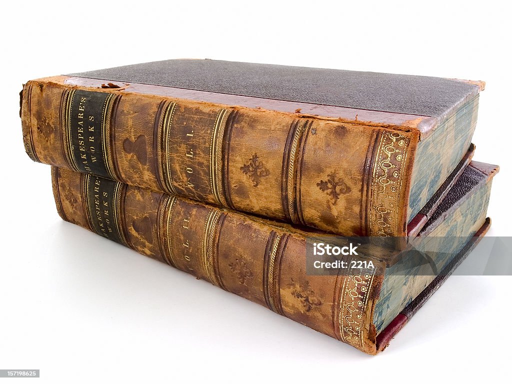 Obras de Shakespeare-dos reproducciones de volúmenes en blanco - Foto de stock de William Shakespeare libre de derechos