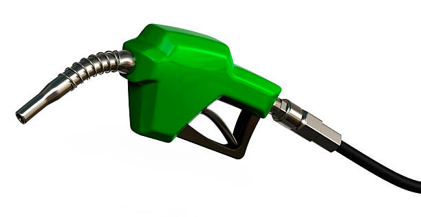 istock A bright green gas pump isolated on a white background 157198646