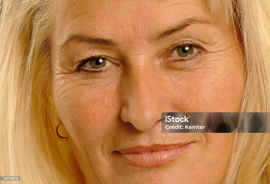 blond lady close up Active Seniors Stock Photo