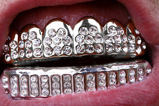 Teeth - Grill Bling Diamond Grill. rap stock pictures, royalty-free photos & images