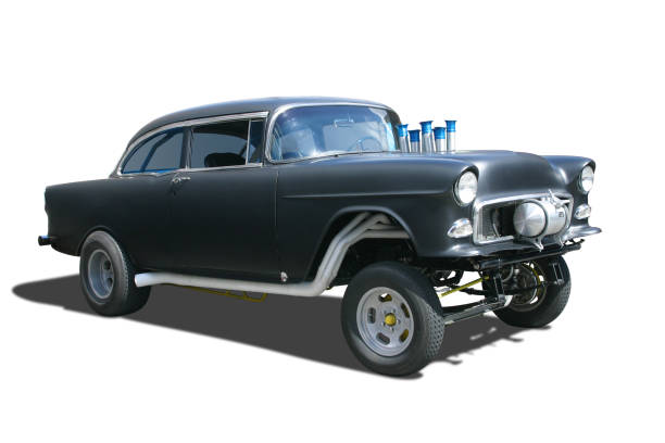 Auto Car - 1955 Chevrolet Gasser Race Hot Rod 1950s racing car stock pictures, royalty-free photos & images