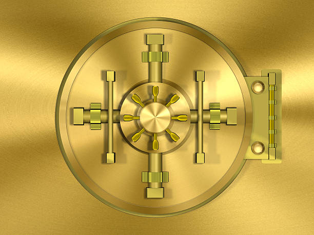 istock Bank Vault Door Gold 157198889