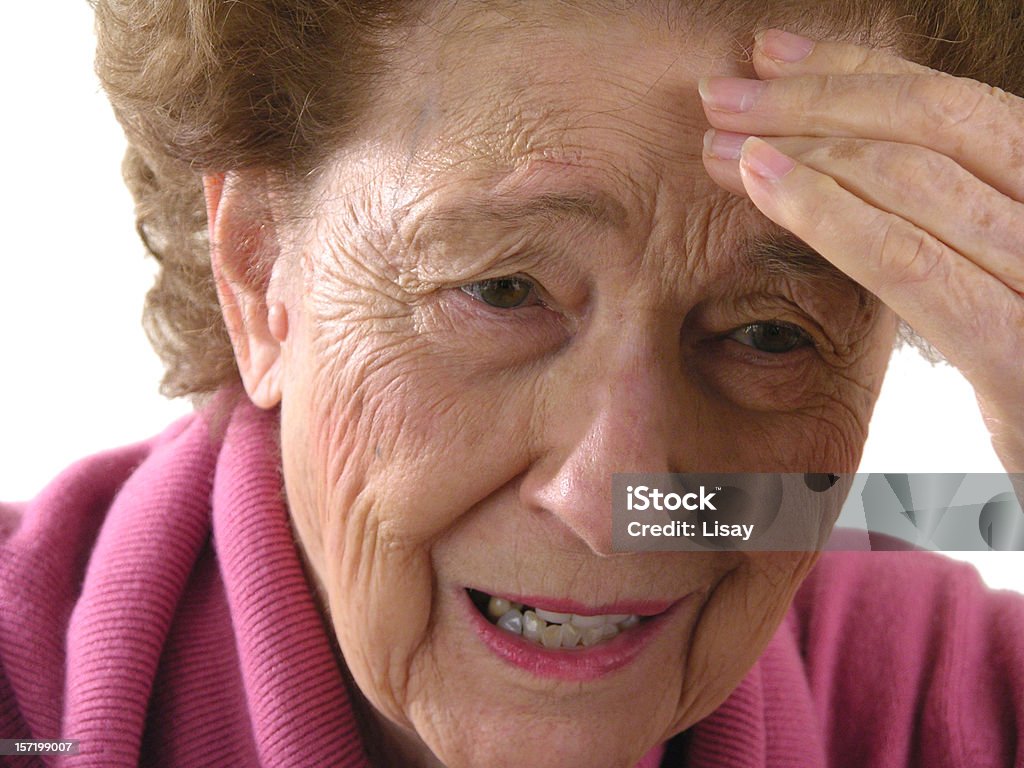 Mujer con dolor de cabeza, cefalea - Foto de stock de Adulto libre de derechos