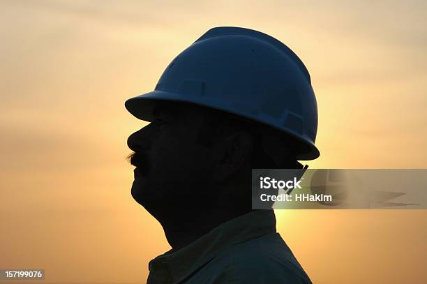 Arbeiter Silhouette Stockfoto und mehr Bilder von Bohrarbeiter - Bohrarbeiter, Bauarbeiterhelm, Berufliche Beschäftigung