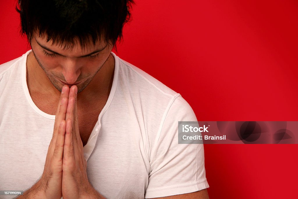 Man Doing Yoga Young man meditating 20-29 Years Stock Photo