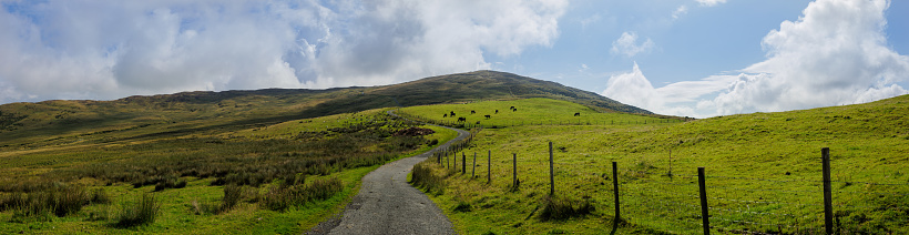 panorama view of Summer countryside landscapes of the Northern Ireland