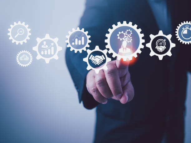 istock Business ecosystems and partnerships concept. collaboration strategy. Combining resources to form business, solution of creating new opportunities, team building 1572007407