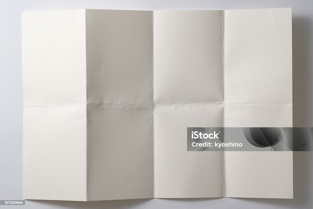Isolado foto de papel dobrado em fundo branco - Foto de stock de Papel royalty-free