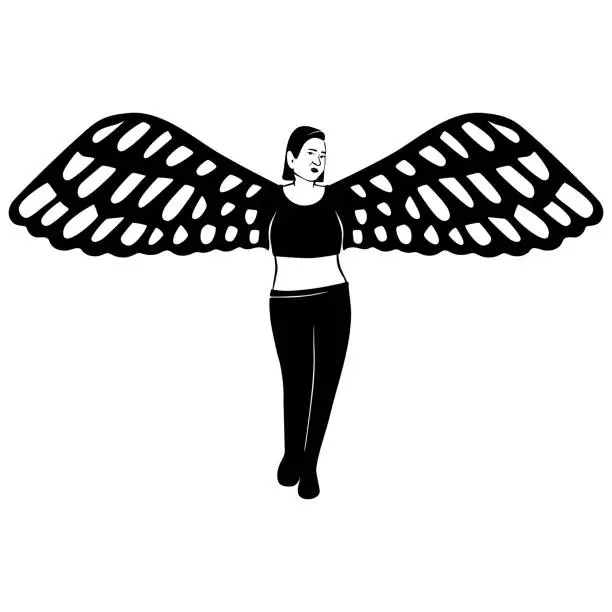 Vector illustration of Woman With Wings