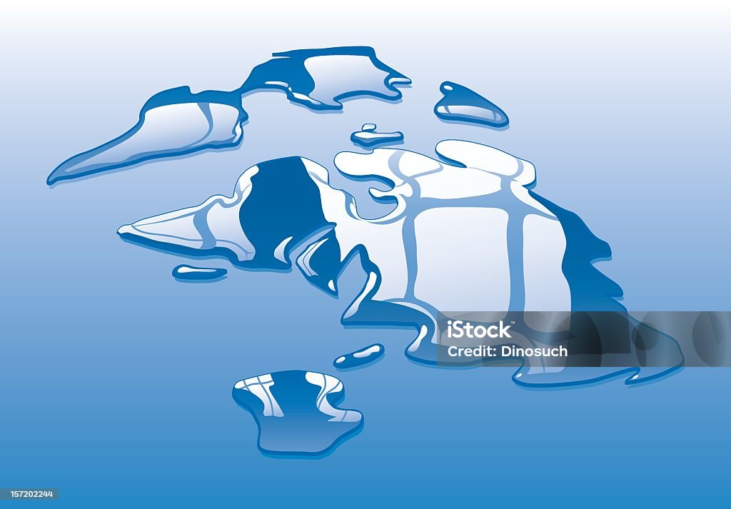 Blu gocce di liquido che formano una mappa del mondo - arte vettoriale royalty-free di Rovesciare