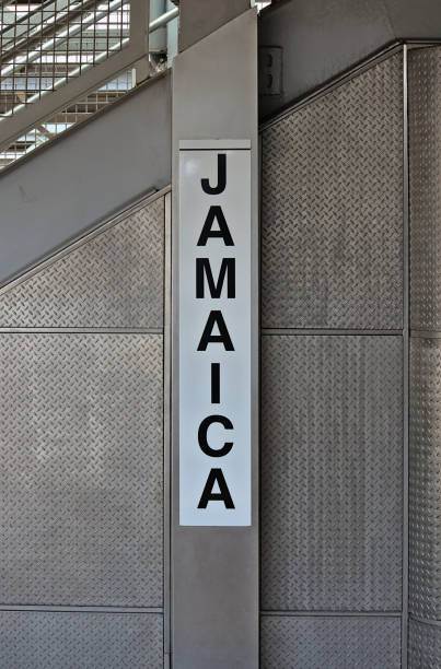 istock jamaica train station sign on train platform (long island, queens, new york city) railroad, transit, commuter, transfer hub (subway) rail travel, transportation stop 1572029993