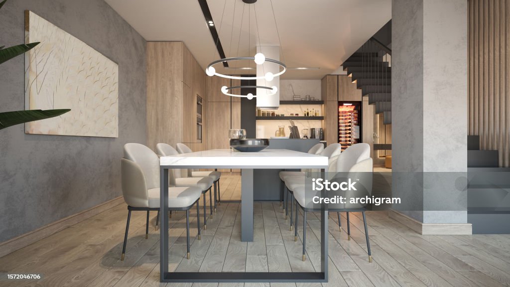 Interior Design Architecture Computer Generated Image Of Dining Room ...