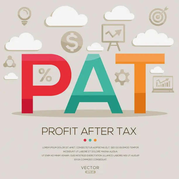 Vector illustration of PAT _ Profit after tax