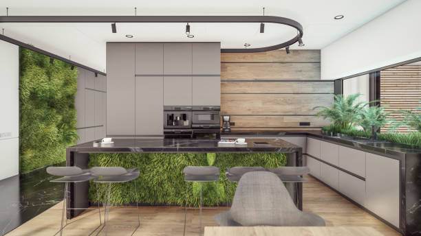 istock 3d rendering of expensive cozy interior with green walls in night 1572091705