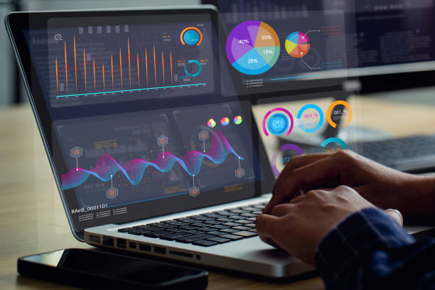 istock Analyst uses a laptop Showing business analytics dashboard with charts, metrics, and KPI to analyze performance and create insight reports for operations management.Data analysis.sales, marketing.Ai 1572103801