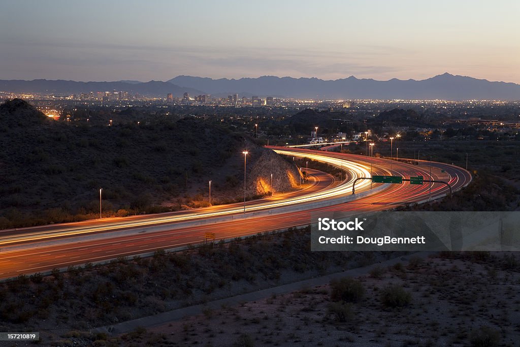 Lichter von Phoenix bei Sonnenuntergang - Lizenzfrei Arizona Stock-Foto