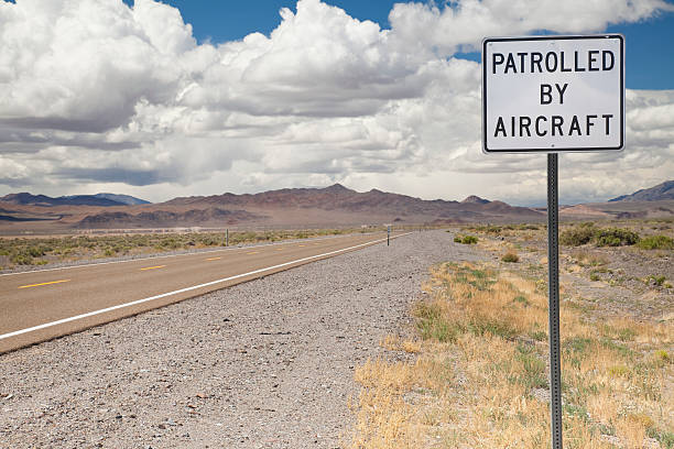 istock Patrolled By Aircraft Road Sign 157211208