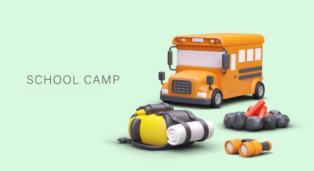 istock School camp. Learning in nature. Picnic for schoolchildren. Scouting education 1572124883