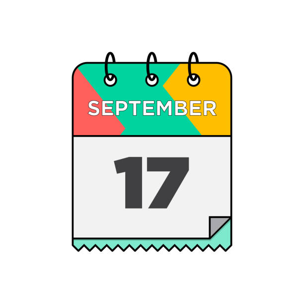 illustrations, cliparts, dessins animés et icônes de septembre - icône de calendrier quotidien dans l’illustration de stock de style design plat - 12 18 months illustrations