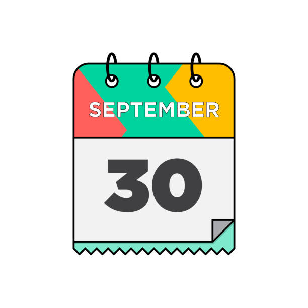 ilustrações de stock, clip art, desenhos animados e ícones de september - daily calendar icon in flat design style stock illustration - 12 18 months