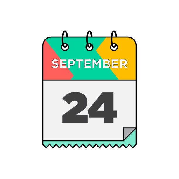 illustrations, cliparts, dessins animés et icônes de septembre - icône de calendrier quotidien dans l’illustration de stock de style design plat - 12 15 months