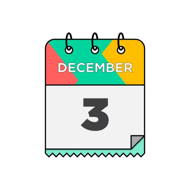 Vector illustration of December - Daily Calendar Icon in flat design style stock illustration