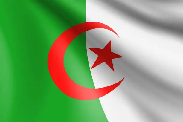 Vector illustration of Flag of Algeria. Algerian Flag. Vector Flag Background. Stock Illustration
