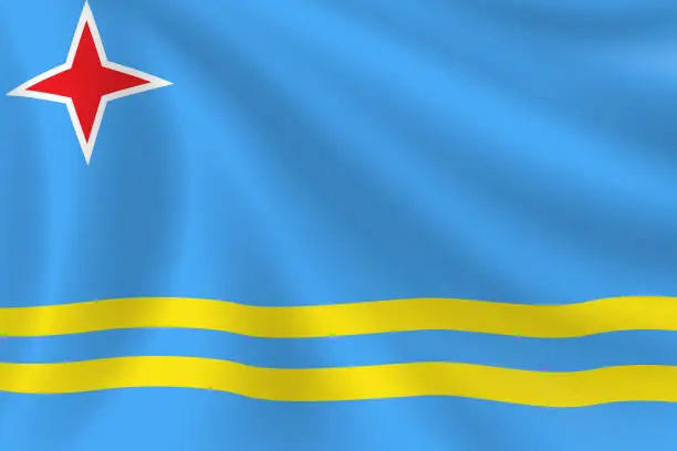 Vector illustration of Flag of Aruba. Aruba Flag. Vector Flag Background. Stock Illustration