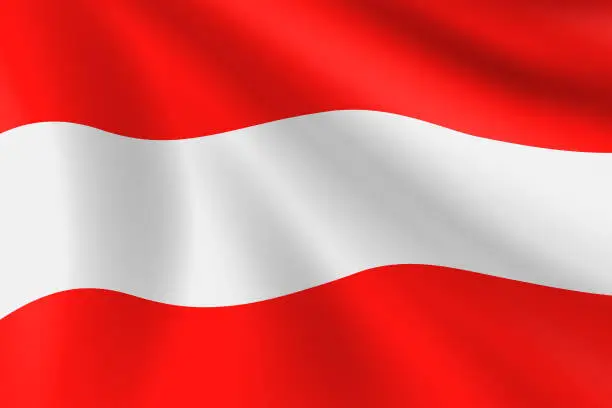 Vector illustration of Flag of Austria. Austrian Flag. Vector Flag Background. Stock Illustration
