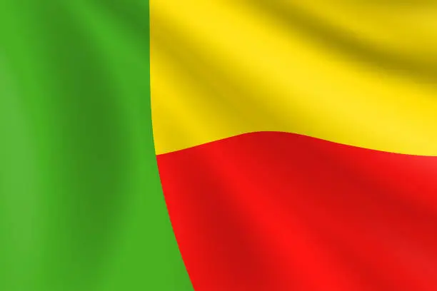 Vector illustration of Flag of Benin. Benin Flag. Vector Flag Background. Stock Illustration