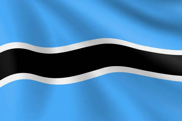 Vector illustration of Flag of Botswana. Botswanean Flag. Vector Flag Background. Stock Illustration