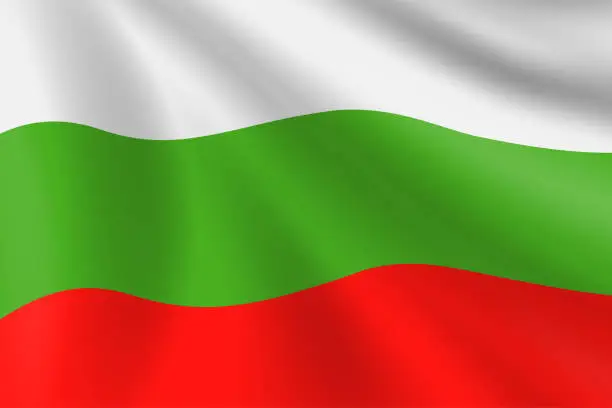 Vector illustration of Flag of Bulgaria. Bulgarian Flag. Vector Flag Background. Stock Illustration