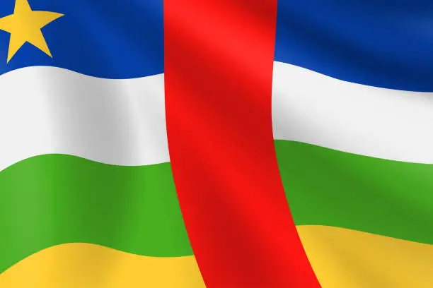 Vector illustration of Flag of Central African Republic. Central African Flag. Vector Flag Background. Stock Illustration