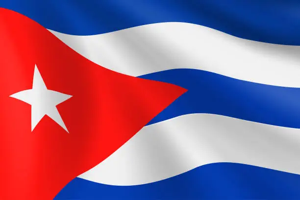 Vector illustration of Flag of Cuba. Cuban Flag. Vector Flag Background. Stock Illustration