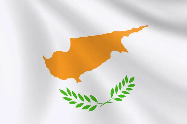 Vector illustration of Flag of Cyprus. Cypriot Flag. Vector Flag Background. Stock Illustration