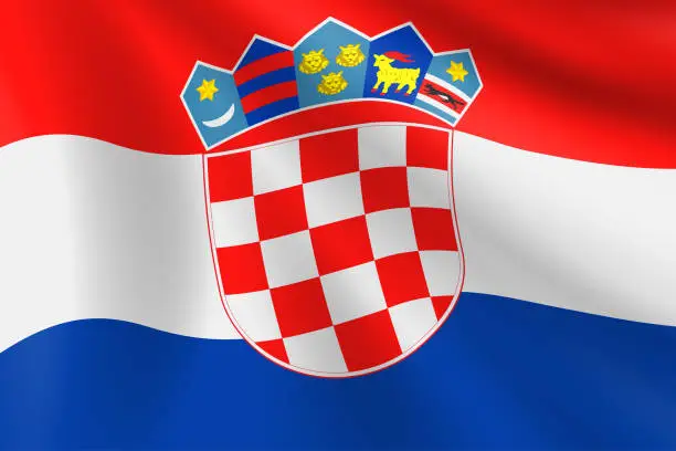 Vector illustration of Flag of Croatia. Croatian Flag. Vector Flag Background. Stock Illustration