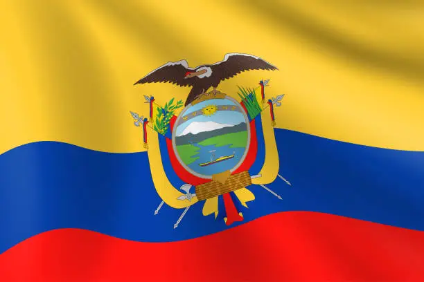 Vector illustration of Flag of Ecuador. Ecuadorian Flag. Vector Flag Background. Stock Illustration