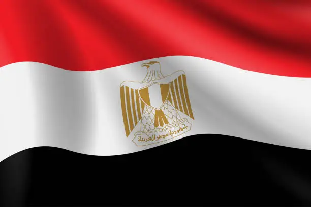 Vector illustration of Flag of Egypt. Egyptian Flag. Vector Flag Background. Stock Illustration