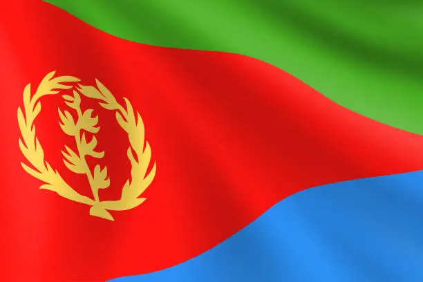 Vector illustration of Flag of Eritrea. Eritrean Flag. Vector Flag Background. Stock Illustration