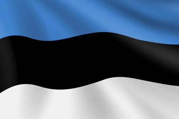 Vector illustration of Flag of Estonia. Estonian Flag. Vector Flag Background. Stock Illustration